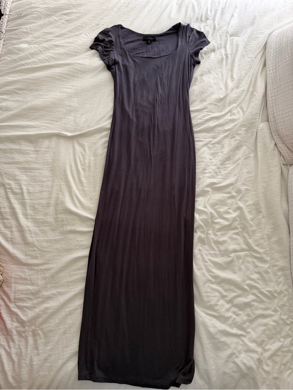 See You Monday Dark Gray Scoop Neck Maxi Dress